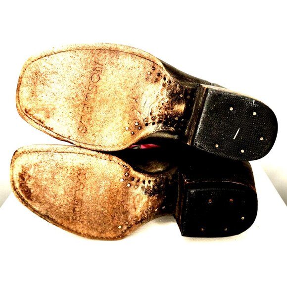 Vintage Stetson Cowboy Boots Western Ranch Leather Pink Gray Womens Size 5.5 - Picture 8 of 14